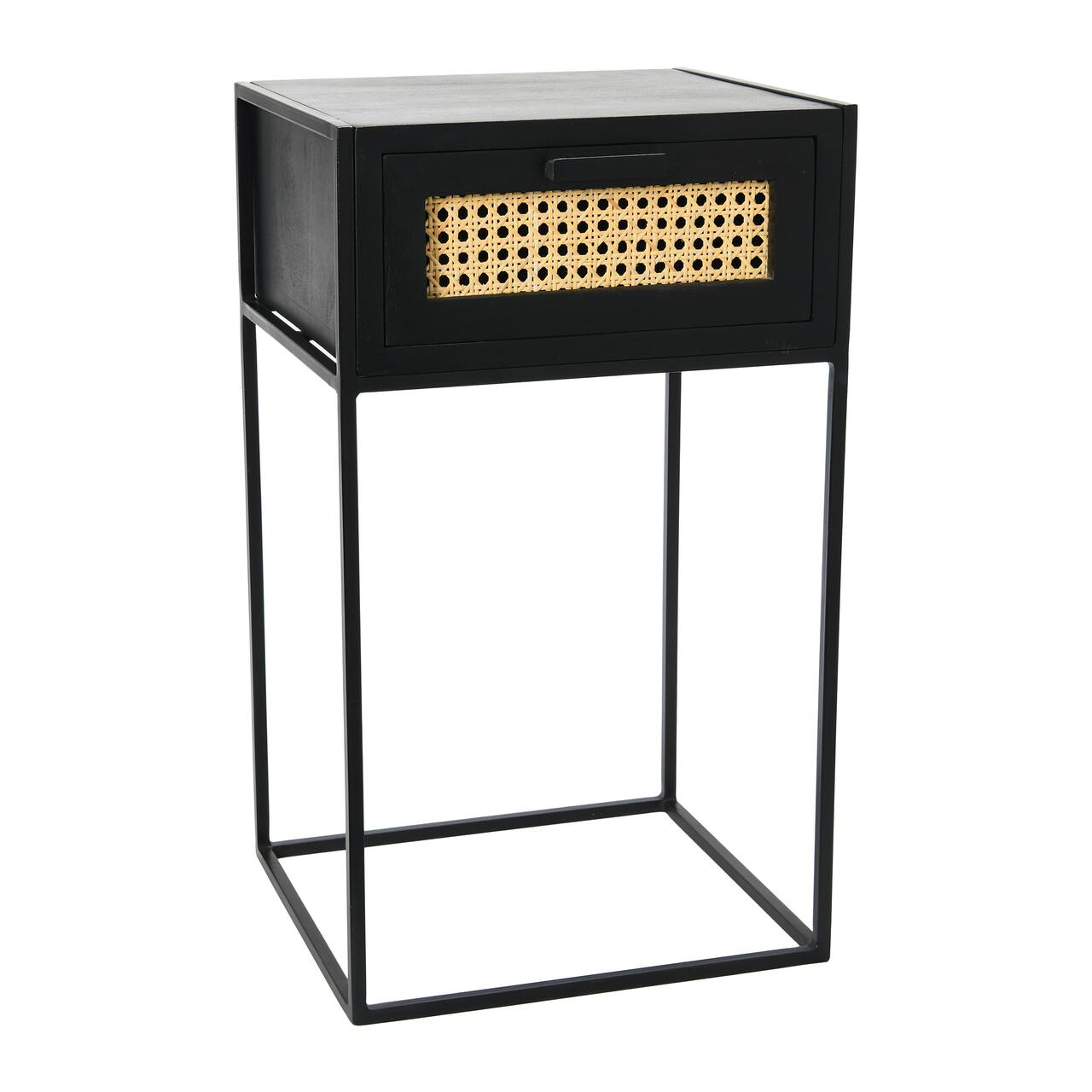 Hello Honey® 22" Black Cane & Mango Wood End Table
